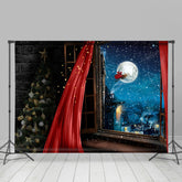 Lofaris Santa Claus With Moon Night Merry Christmas Backdrop